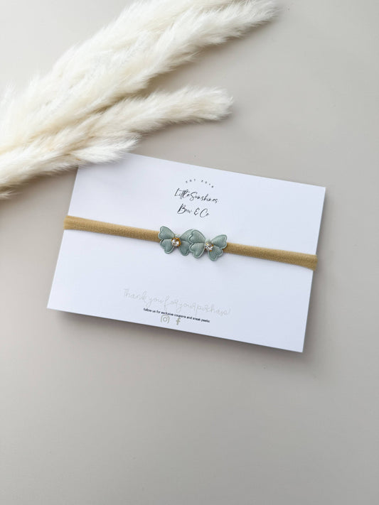 Little Sunshines Bow & Co - Mini Butterfly Nylon Headbands: Dark Blue