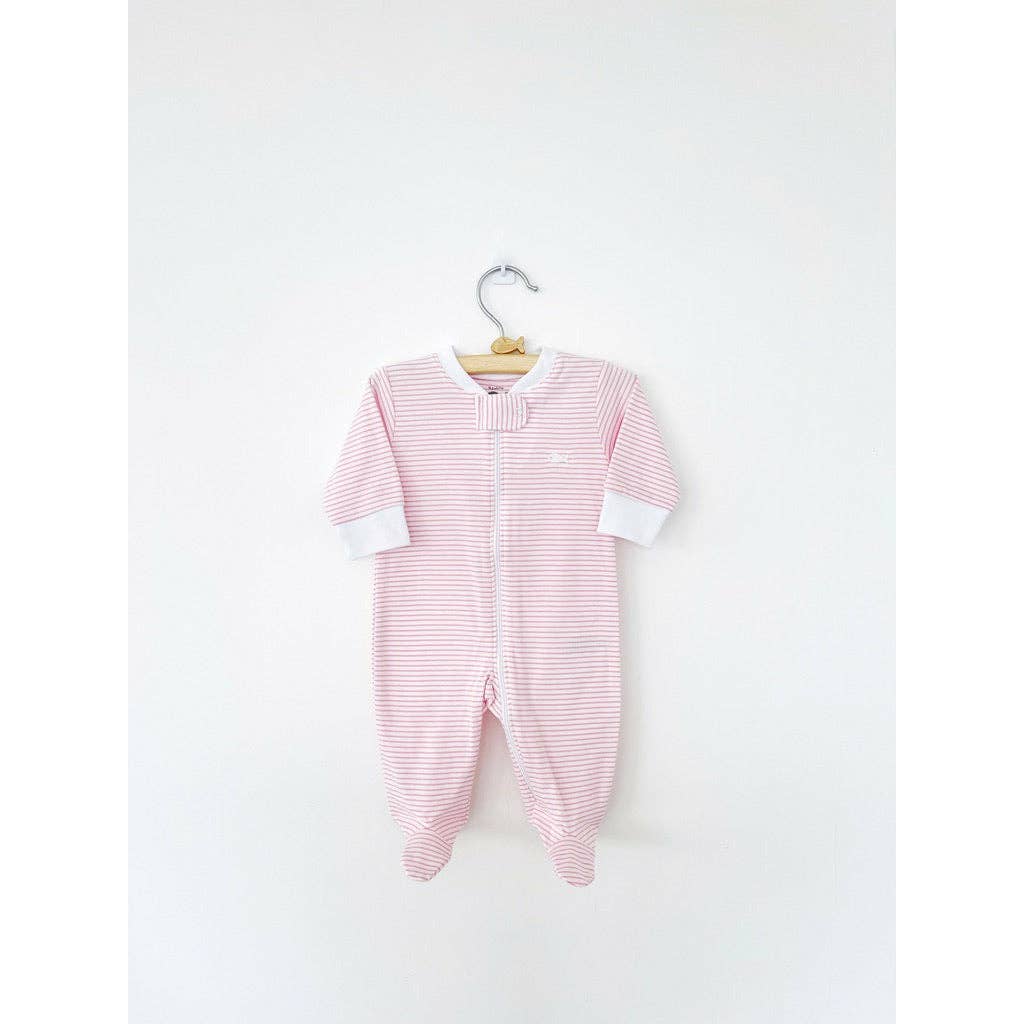 Pink Stripped Zipper Pajamas