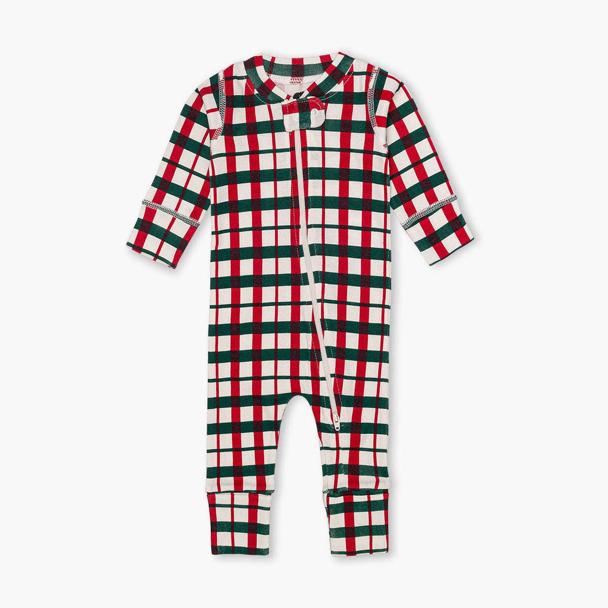 Monica + Andy - Matching Family One-Piece Baby Pajamas_Festive Plaid: Unisex / Festive Plaid / 0-3m