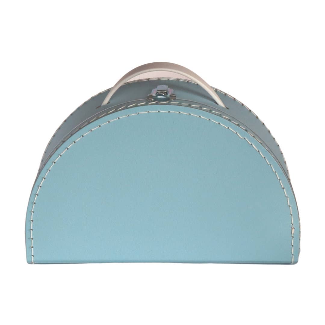 LIGHT BLUE half-round suitcase 28 cm
