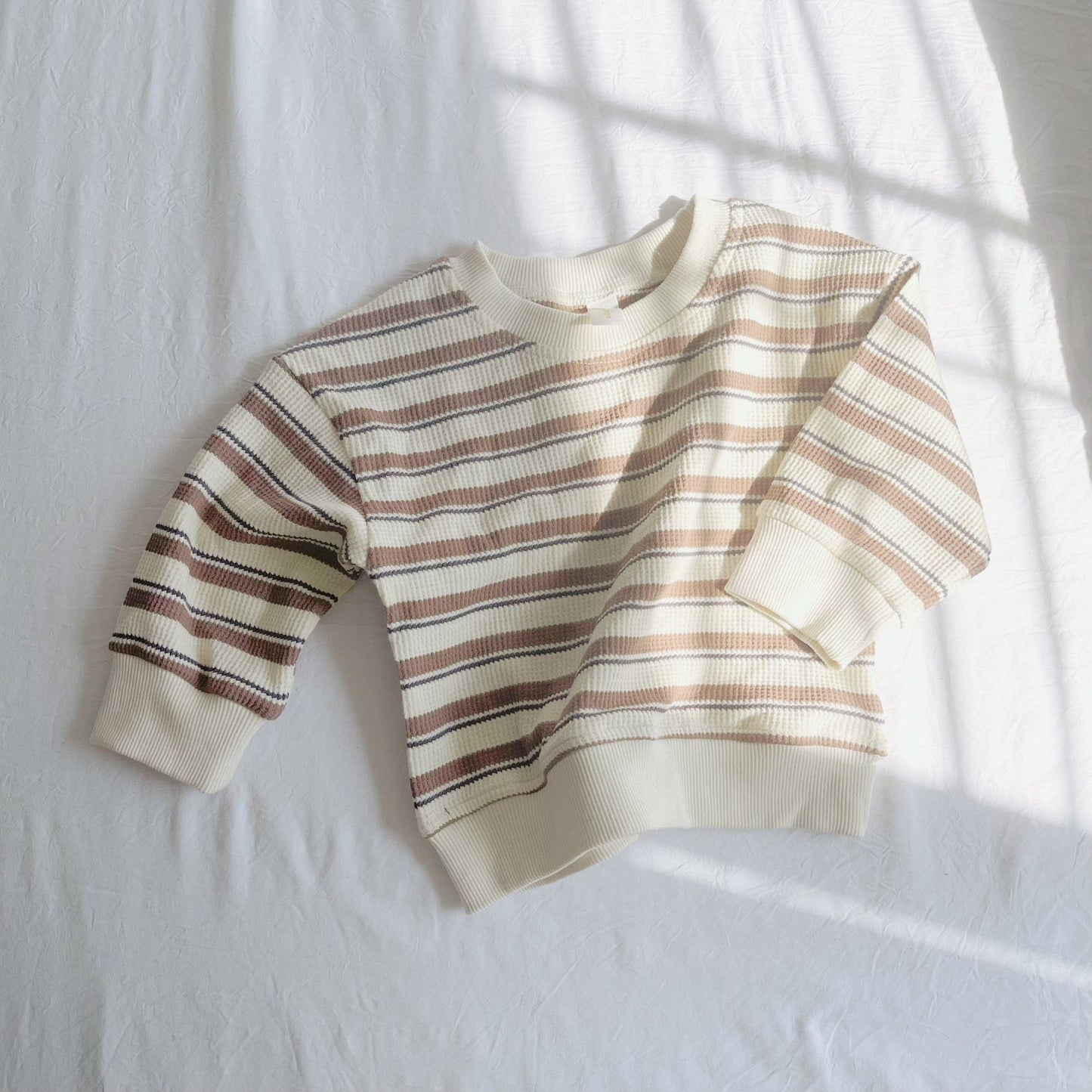 Striped Waffle Lounger Set - Cocoa