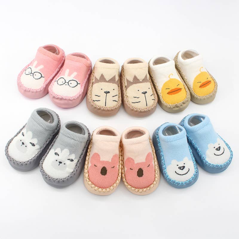PatPat - Baby Animal Print Antiskid Socks: Gray / 9-18M
