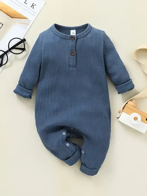 PatPat - Baby Boy / Girl Cotton Knitted Style  Cardigan Jumpsuit: Pink / 0-3 Months