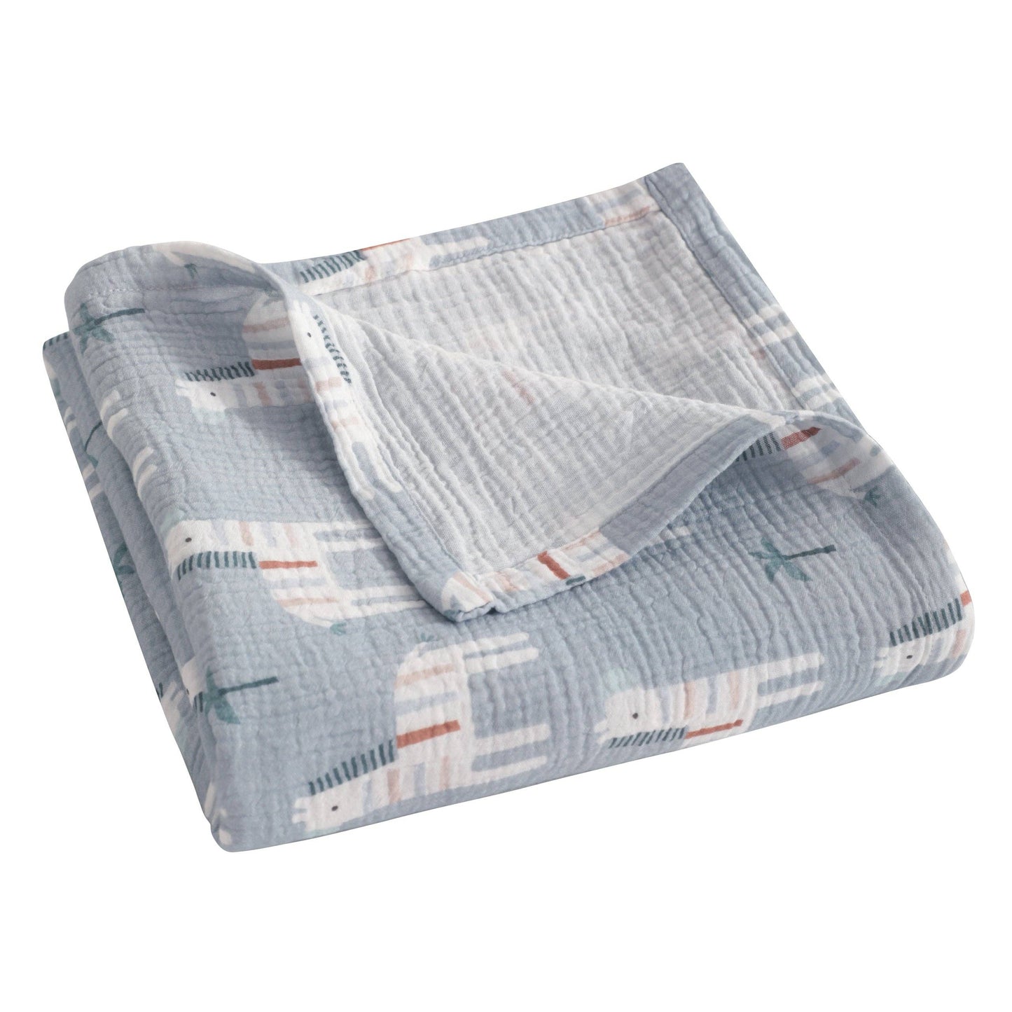 Bay & Loom - Muslin Cotton Baby Swaddle Blanket, Toddler Nursery Blanket: Vintage Floral / 30"x 40" / 2-Layer