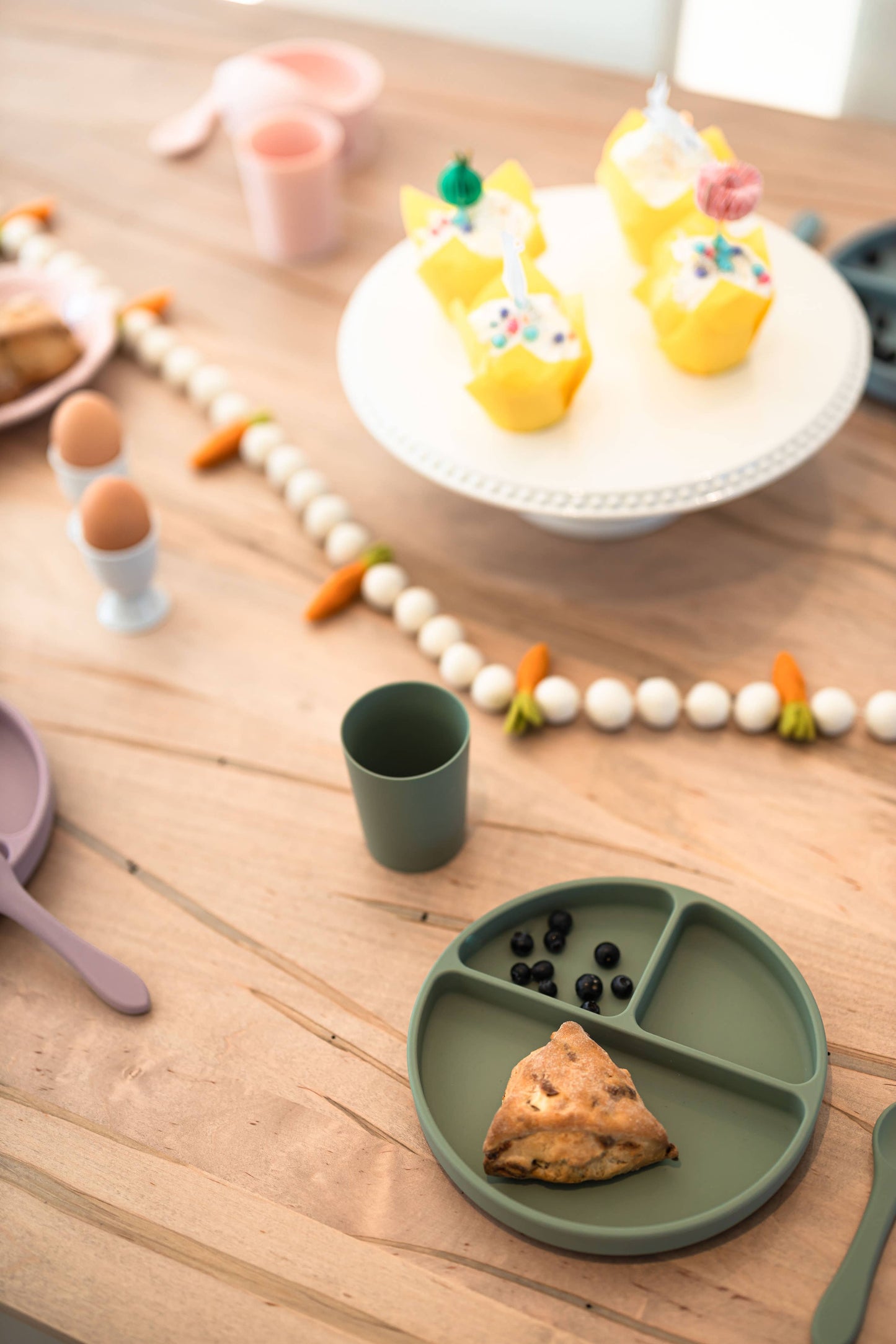 Sage Green Suction Divider Plate