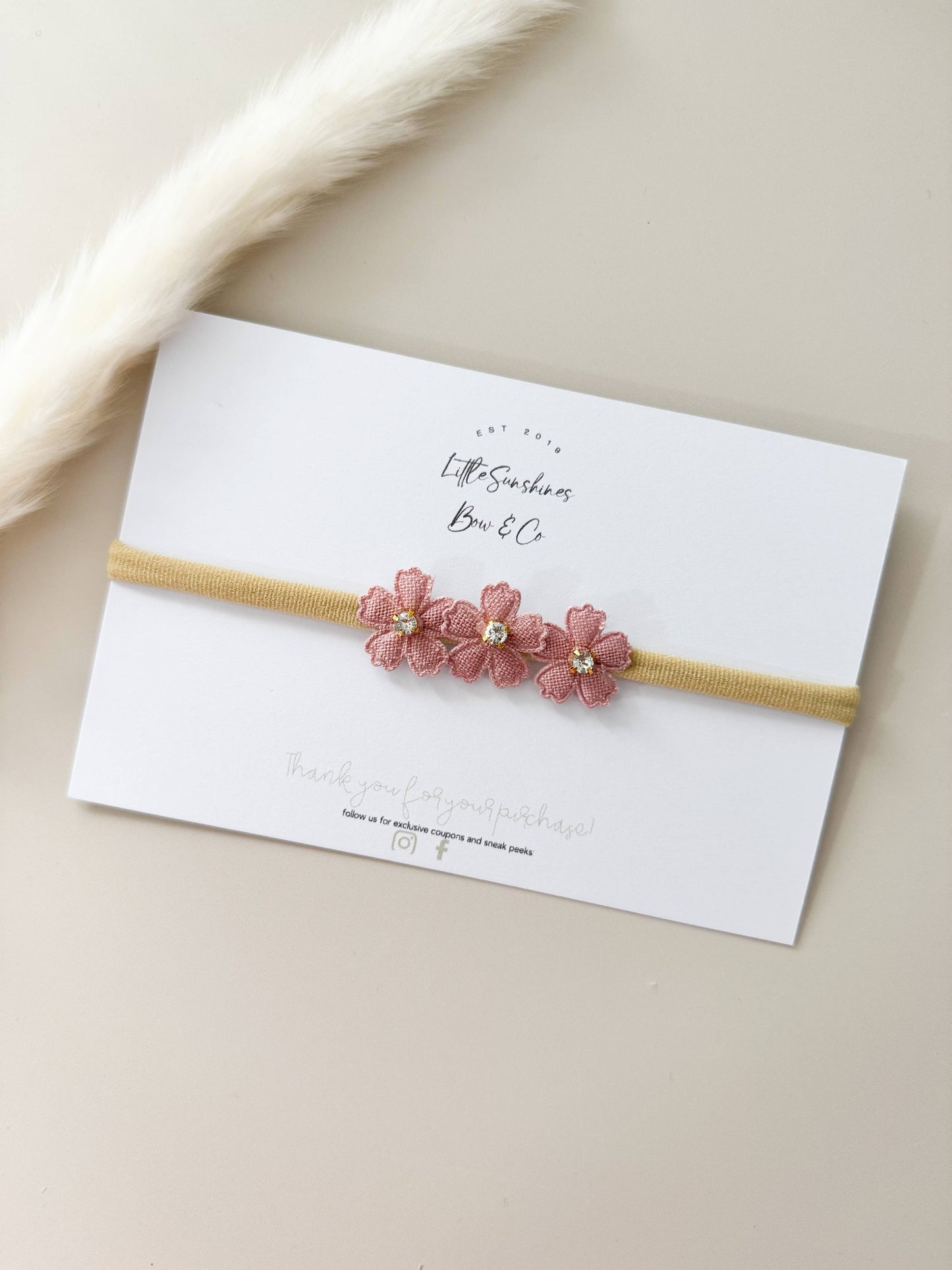 Little Sunshines Bow & Co - Floral Nylon Headbands: Mustard