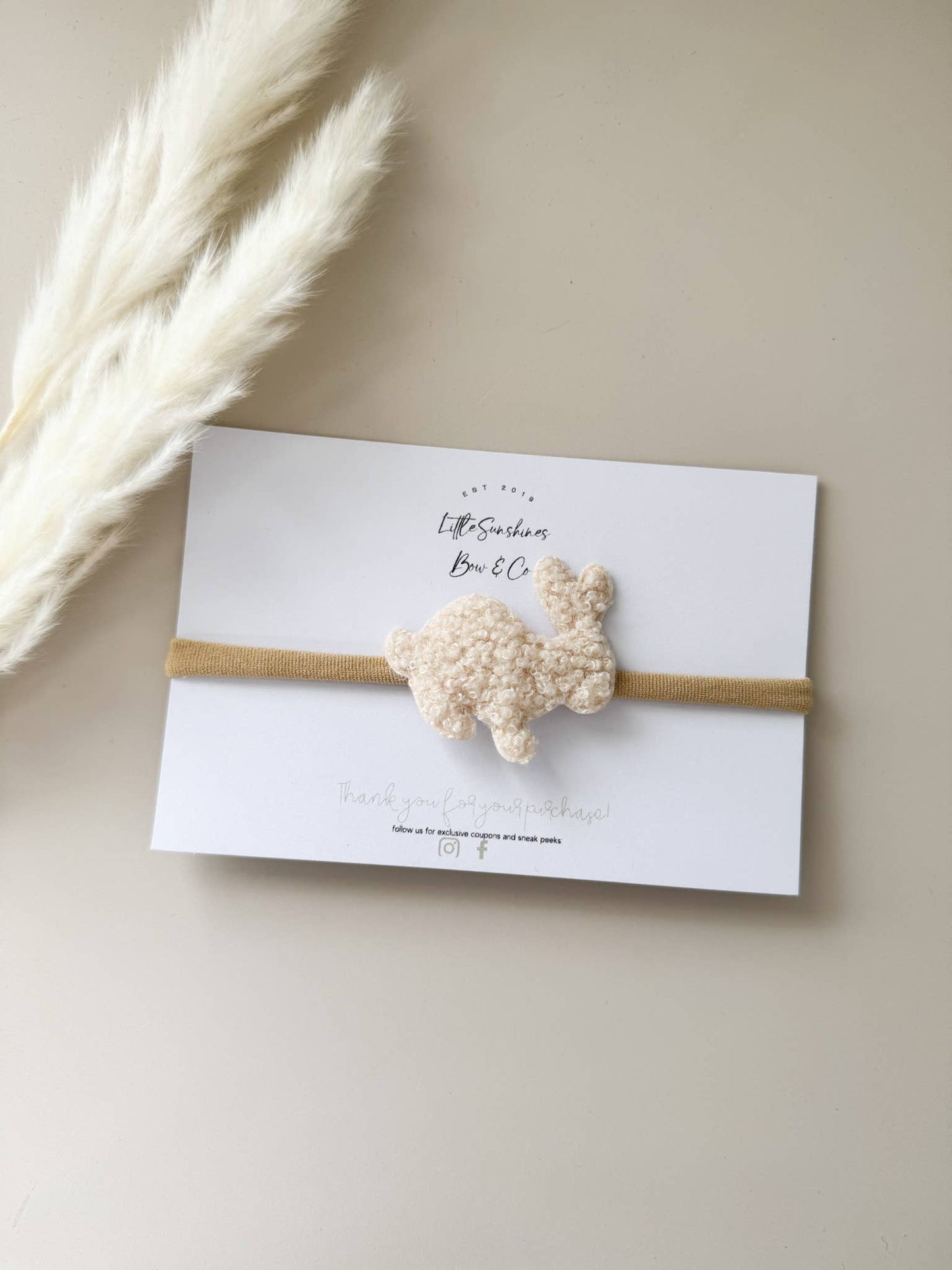 Little Sunshines Bow & Co - Fluffy Bunny Easter Headbands: Gray