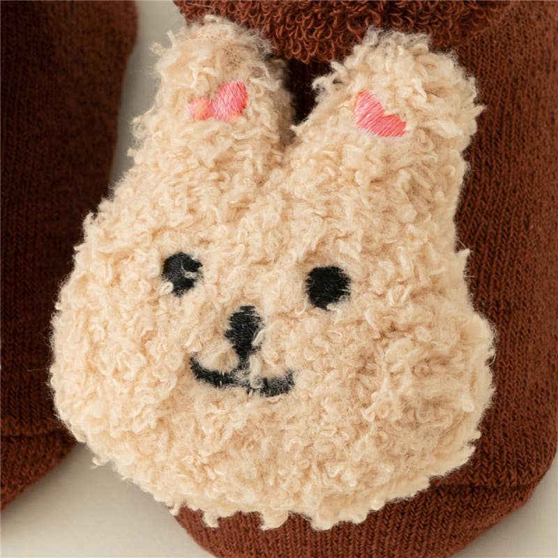 PatPat - Baby Toddler Cute Doll Terry Thick Non-slip Socks: Apricot / 6-12 Month