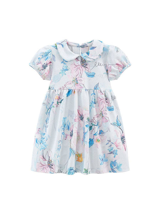 Spring And Summer Baby Girls Peter Pan Collar Short Sleeves