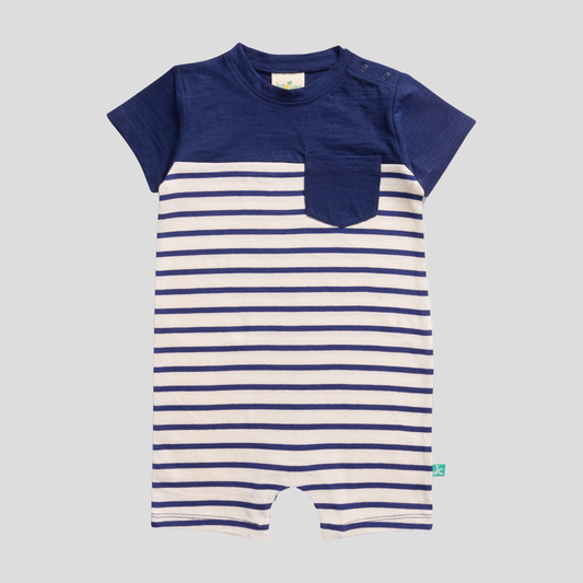 Striped Romper - Navy