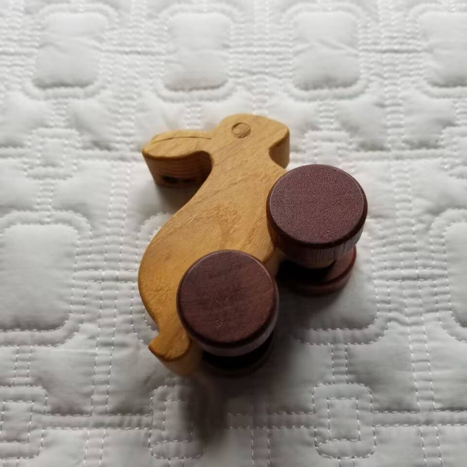 Wooden Bunny Trolley Toy Car