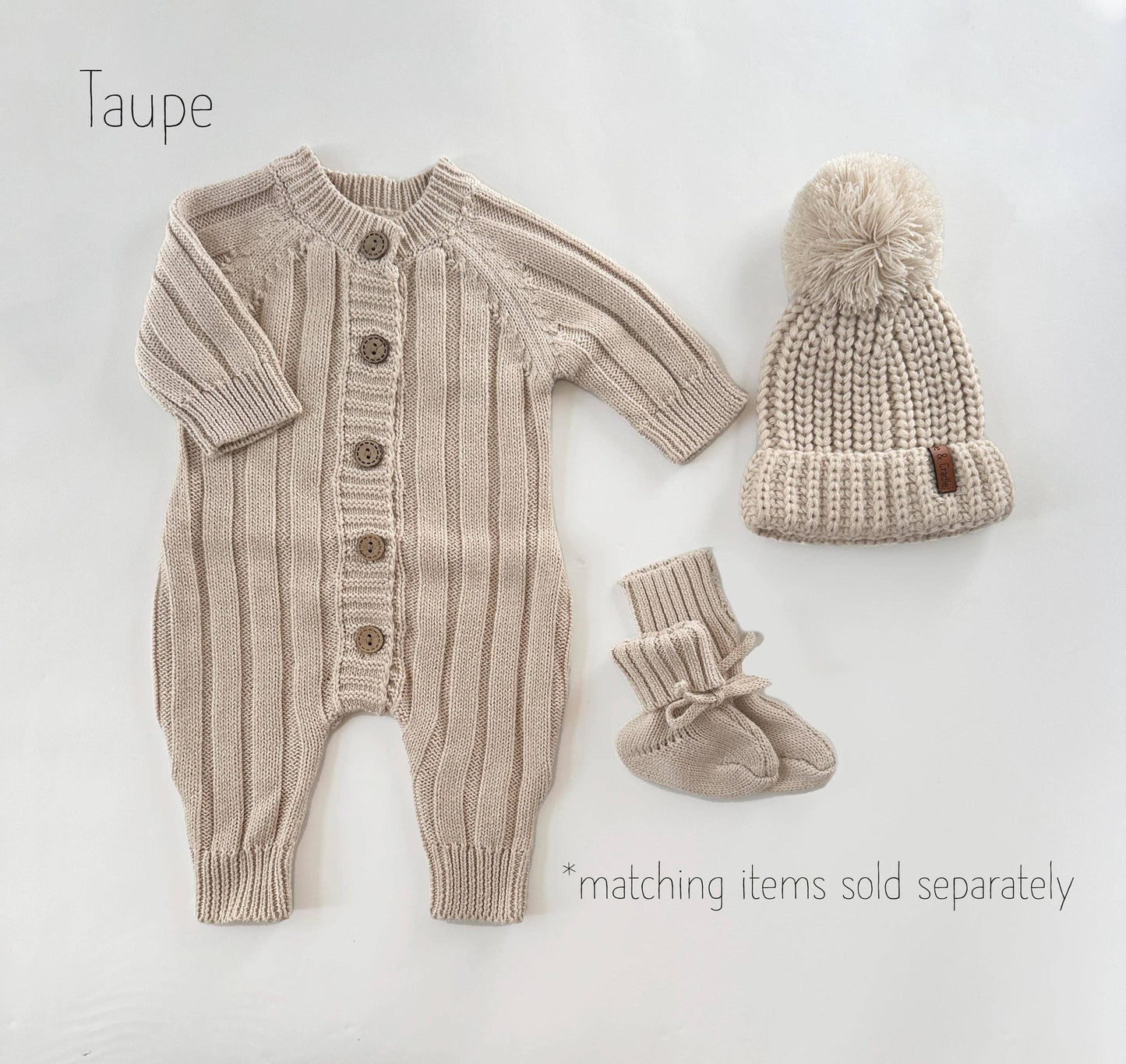 OLIVE & CRADLE - Milo Jumpsuit: Taupe / 12-18 monthsUS numeric