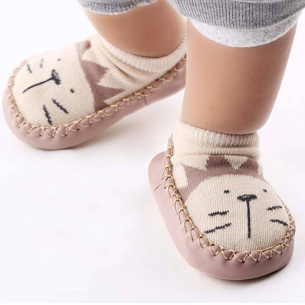 PatPat - Baby Animal Print Antiskid Socks: Pink / 9-18M