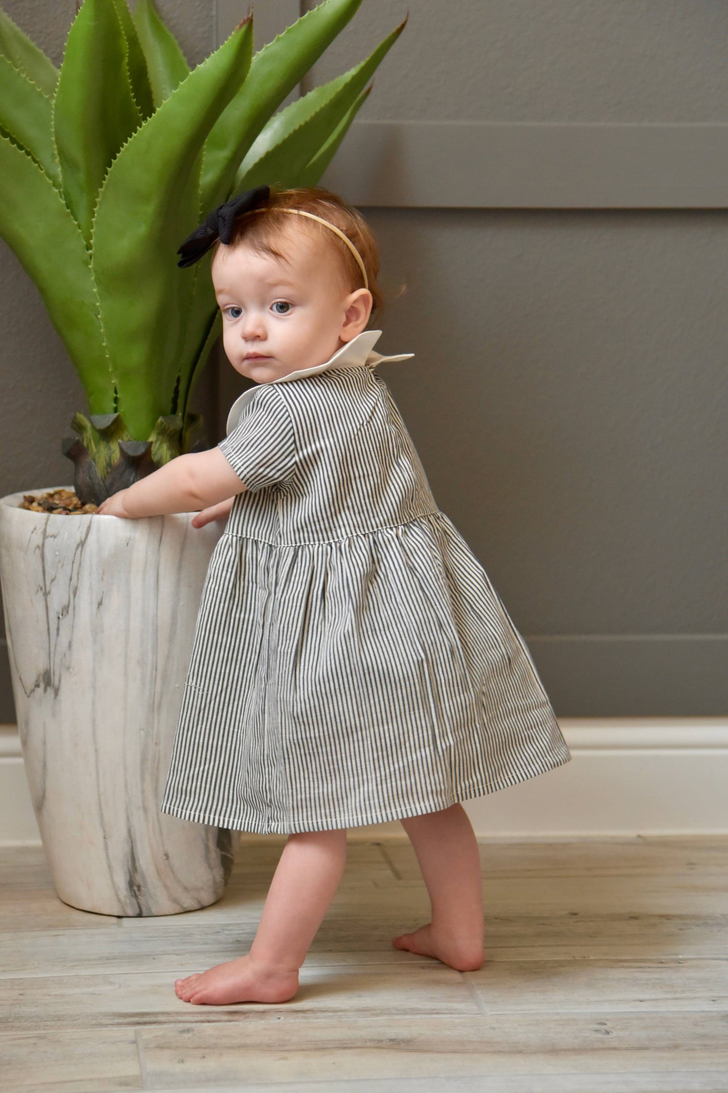 Peter-Pan Collar Dress w/ Diaper Cover