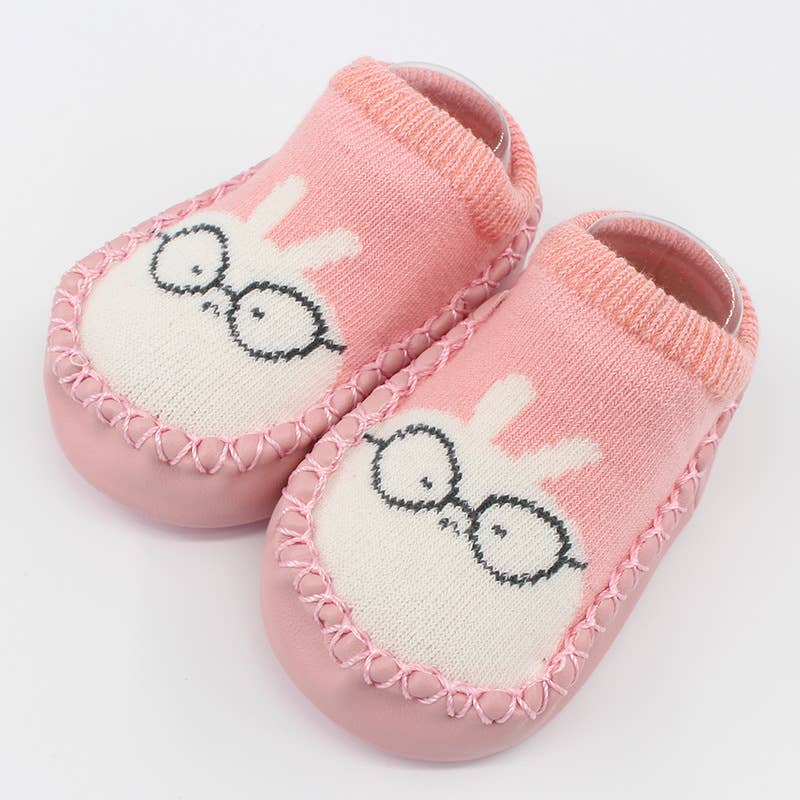 PatPat - Baby Animal Print Antiskid Socks: Pink / 0-6 Month
