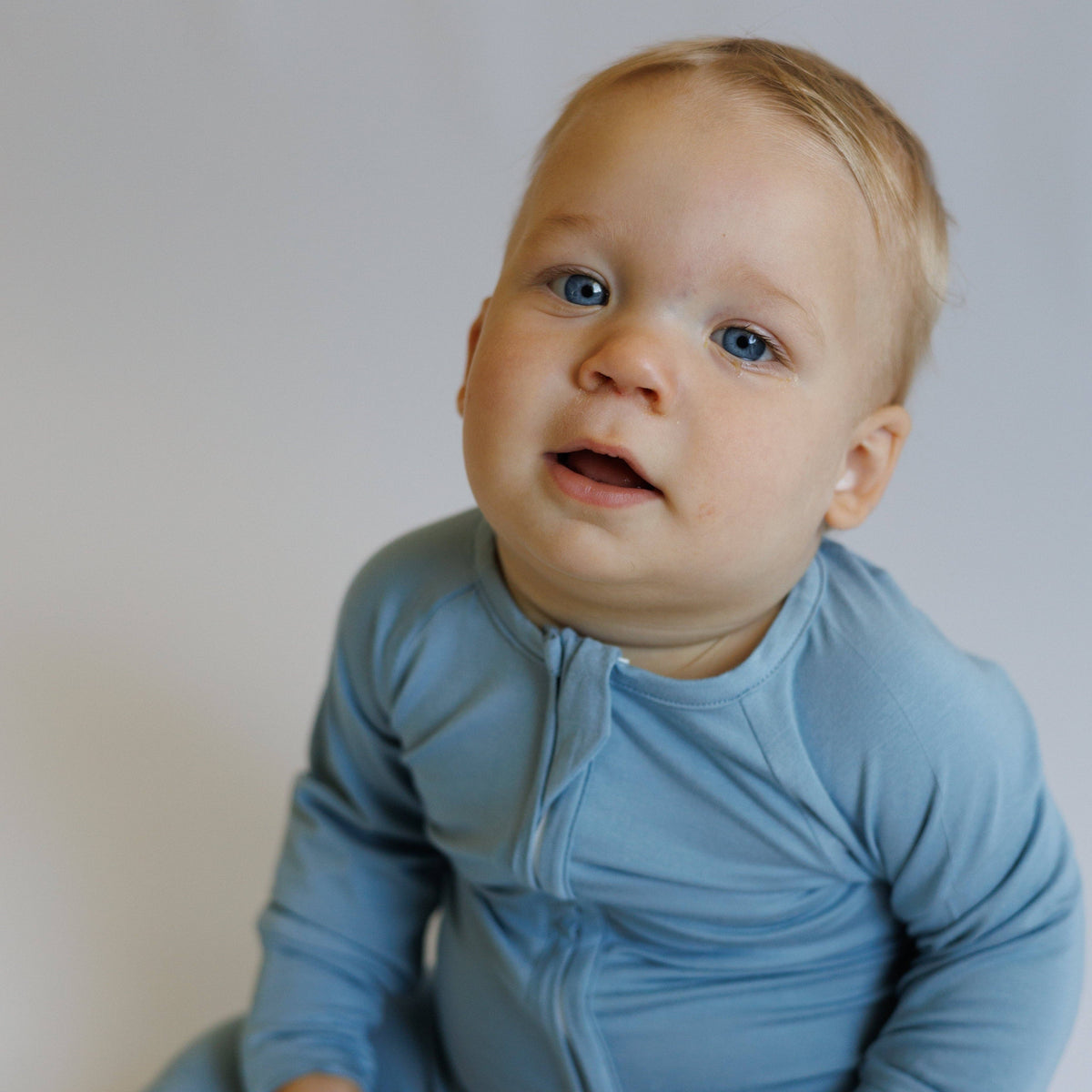 Meemo Jeemo - Peek-A-Poo Bamboo Pajama in Blue: 0-3 Months