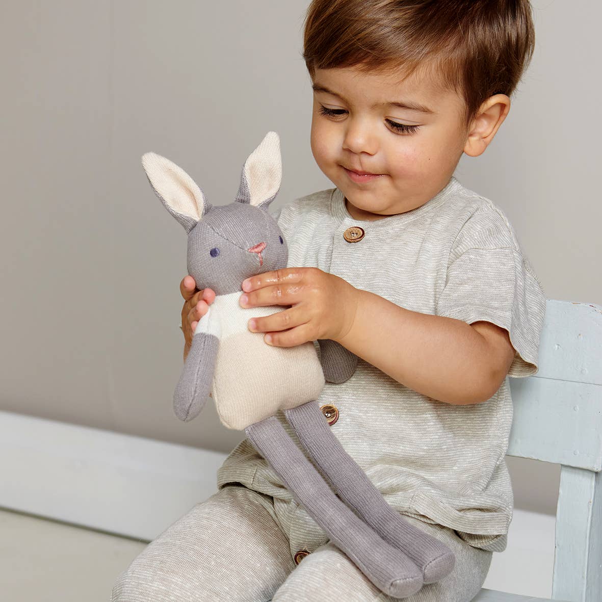Baby Threads Grey bunny doll