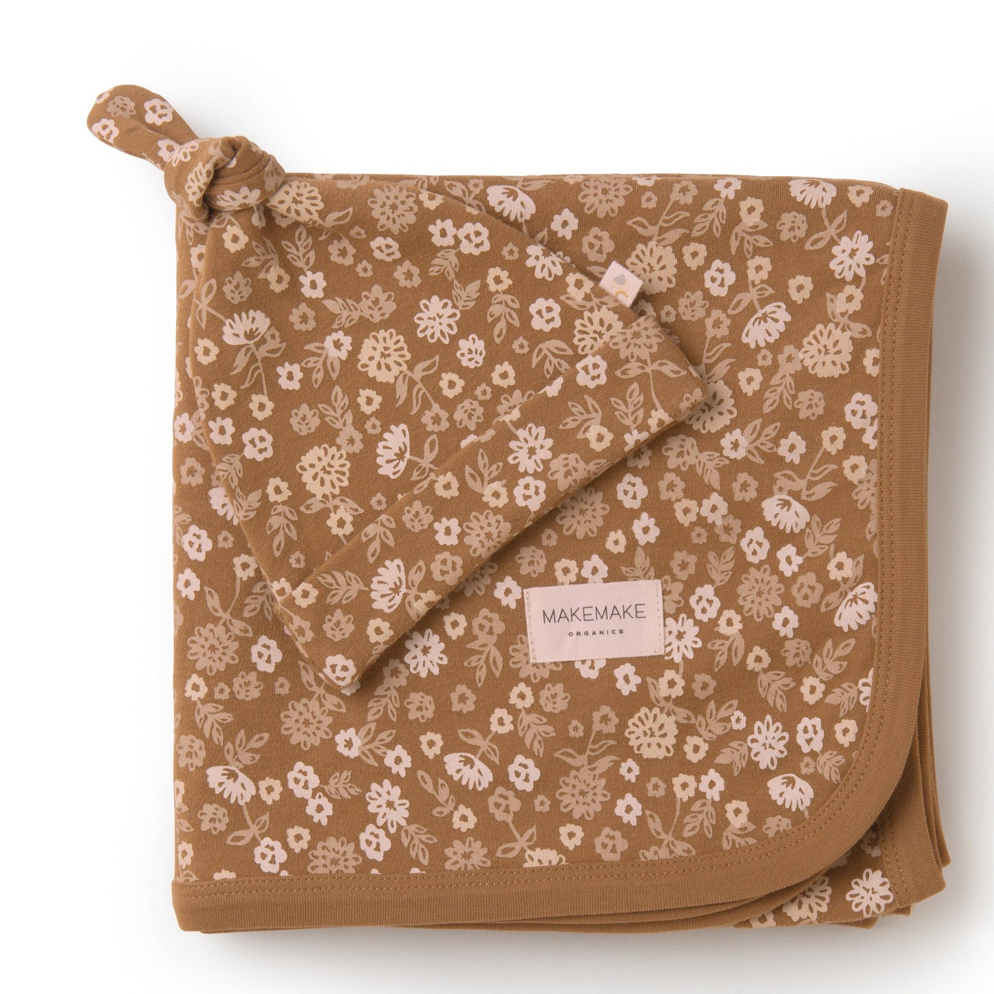Organic Swaddle Blanket & Hat - Wildflower