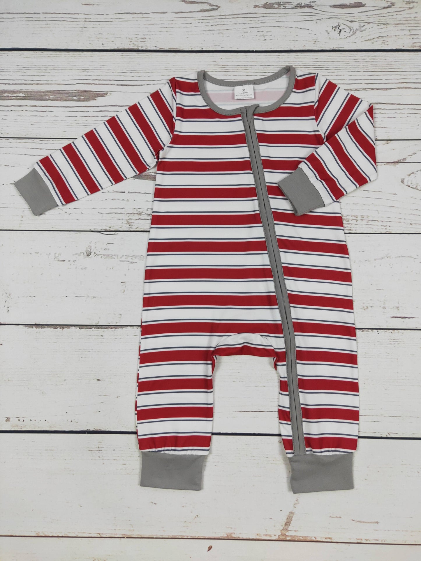 sassy kids palace - Baby Red Stripe Zippy Sleeper: 0-3M