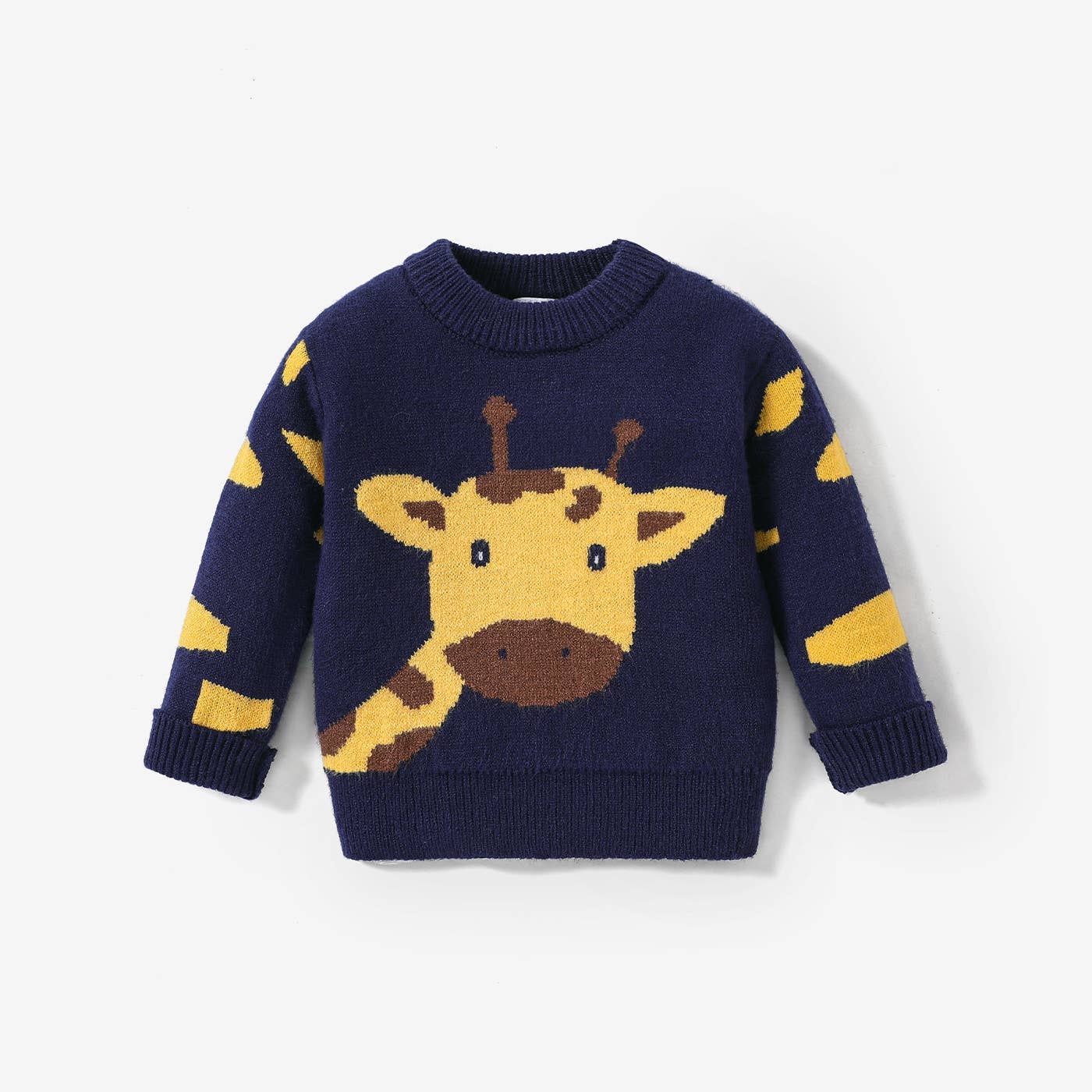 PatPat - Baby Boy Giraffe Embroidery Long-sleeve Sweater: 6-9M