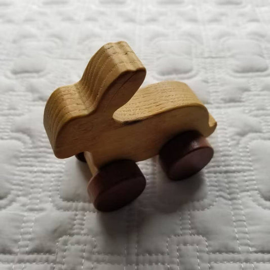 Wooden Bunny Trolley Toy Car