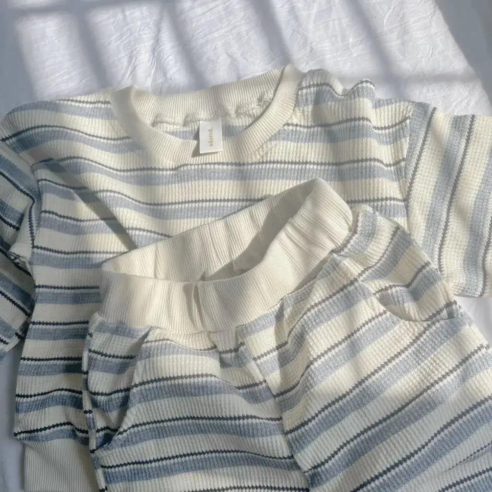 Striped Waffle Lounger Set