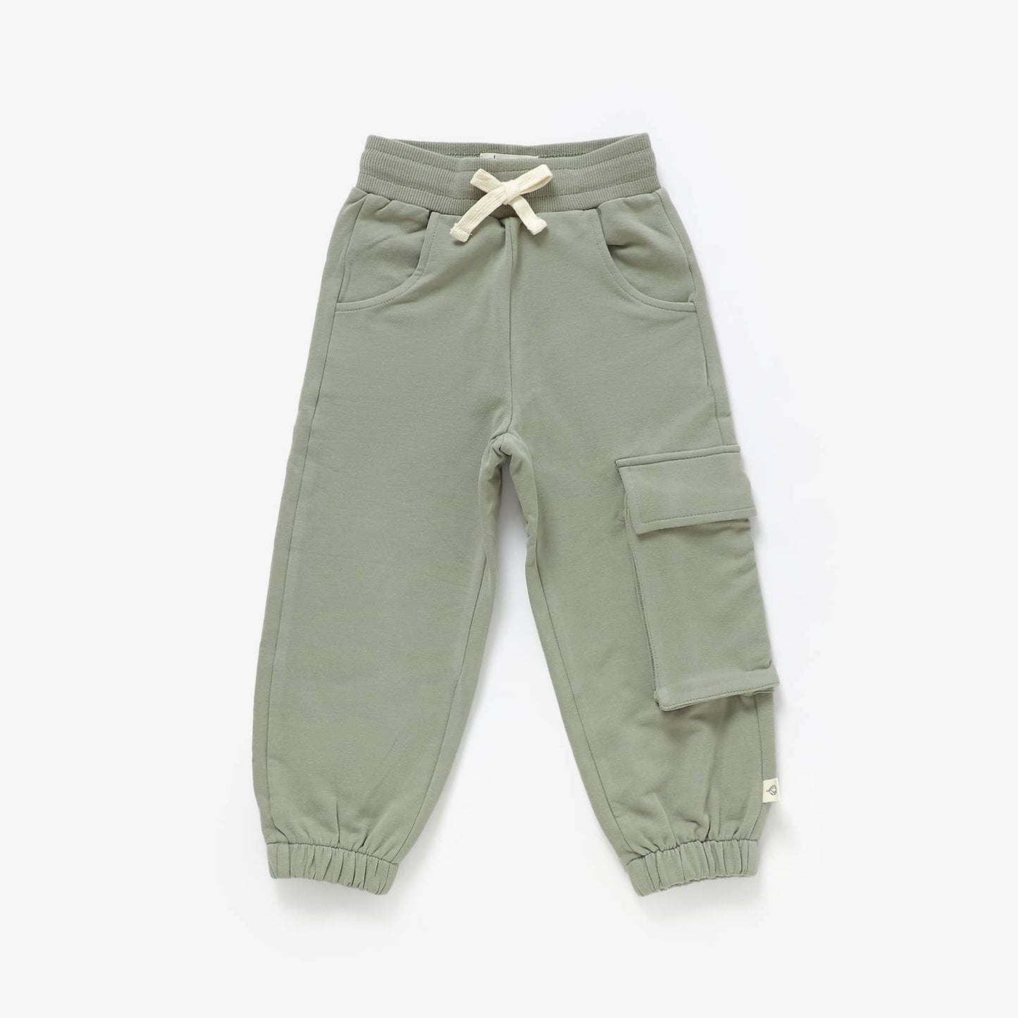 Almond Bud - The French Terry Organic Cotton Beach Jogger Set: Dusty Blue / 4T