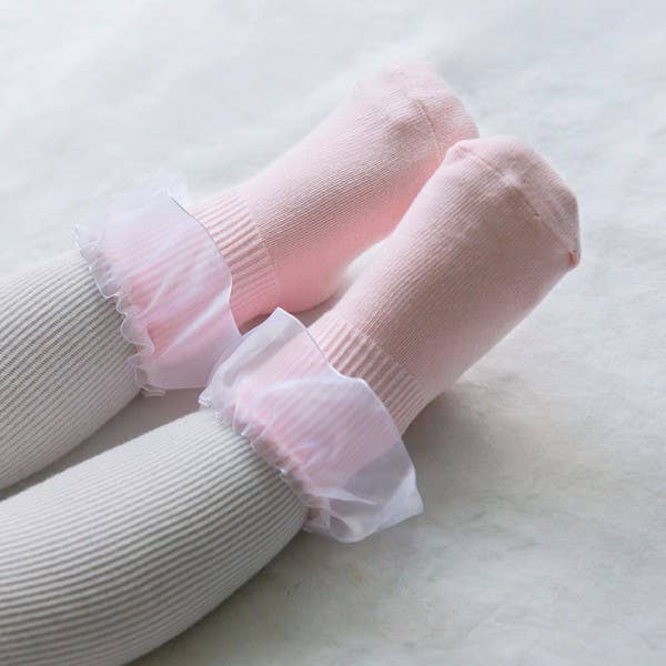 Vaenait Baby - Frill Ankle Socks - Yuna Pink: Pink / L (5~8T)