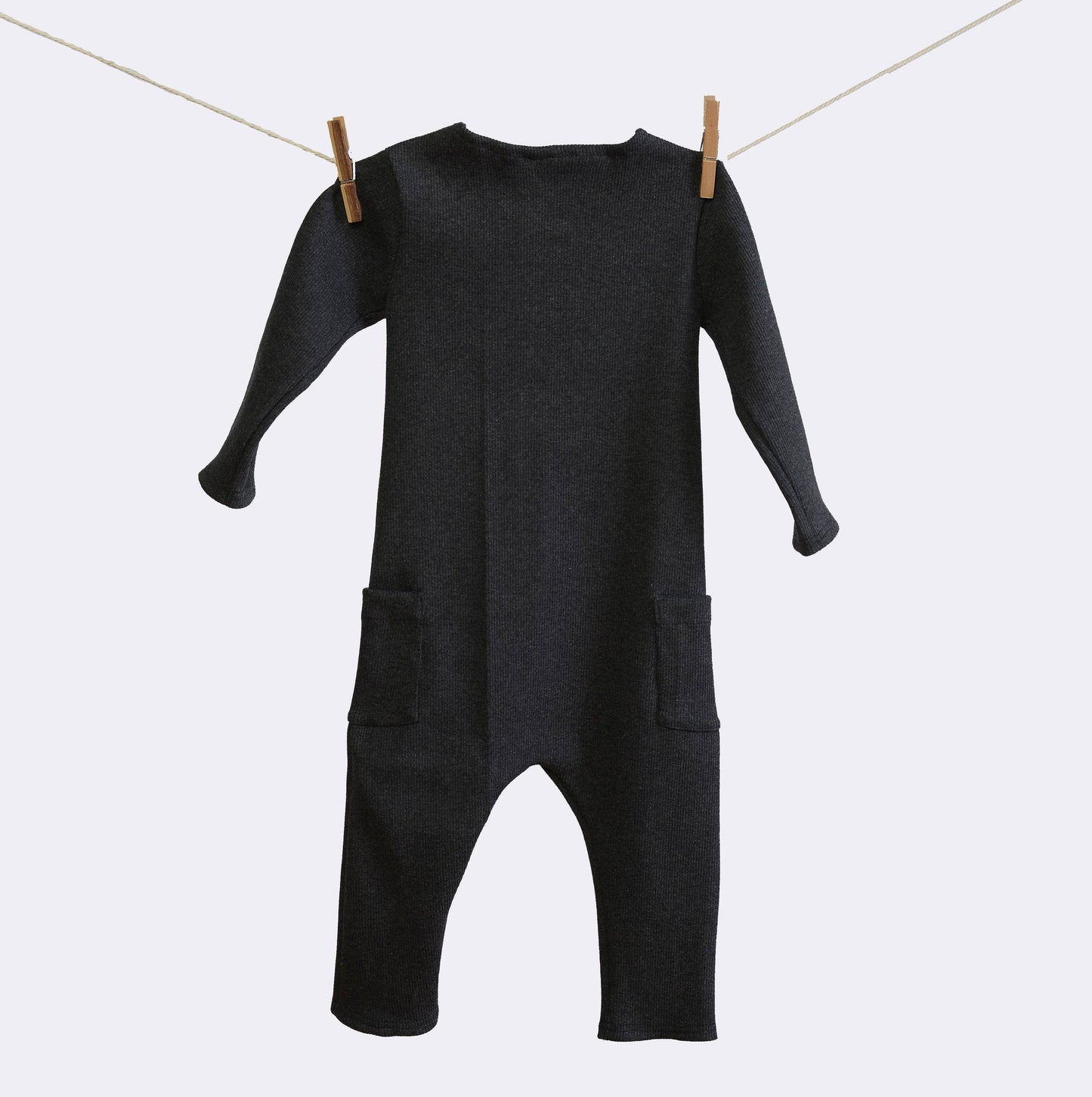 Rib organic long jumpsuit