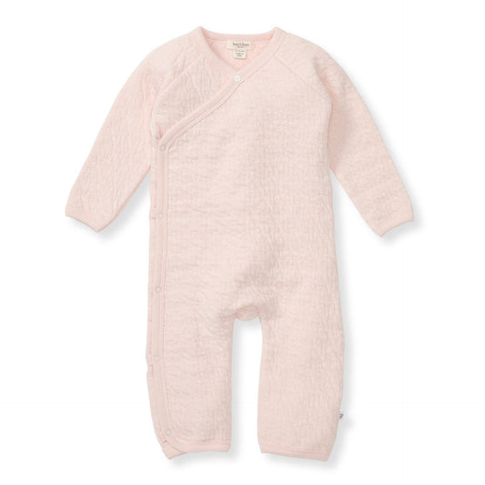 Burt's Bees Baby - Organic Cotton Quilted Bee Wrap-Front Baby Jumpsuit - Ranunculus: Ranunculus / 0-3 Months