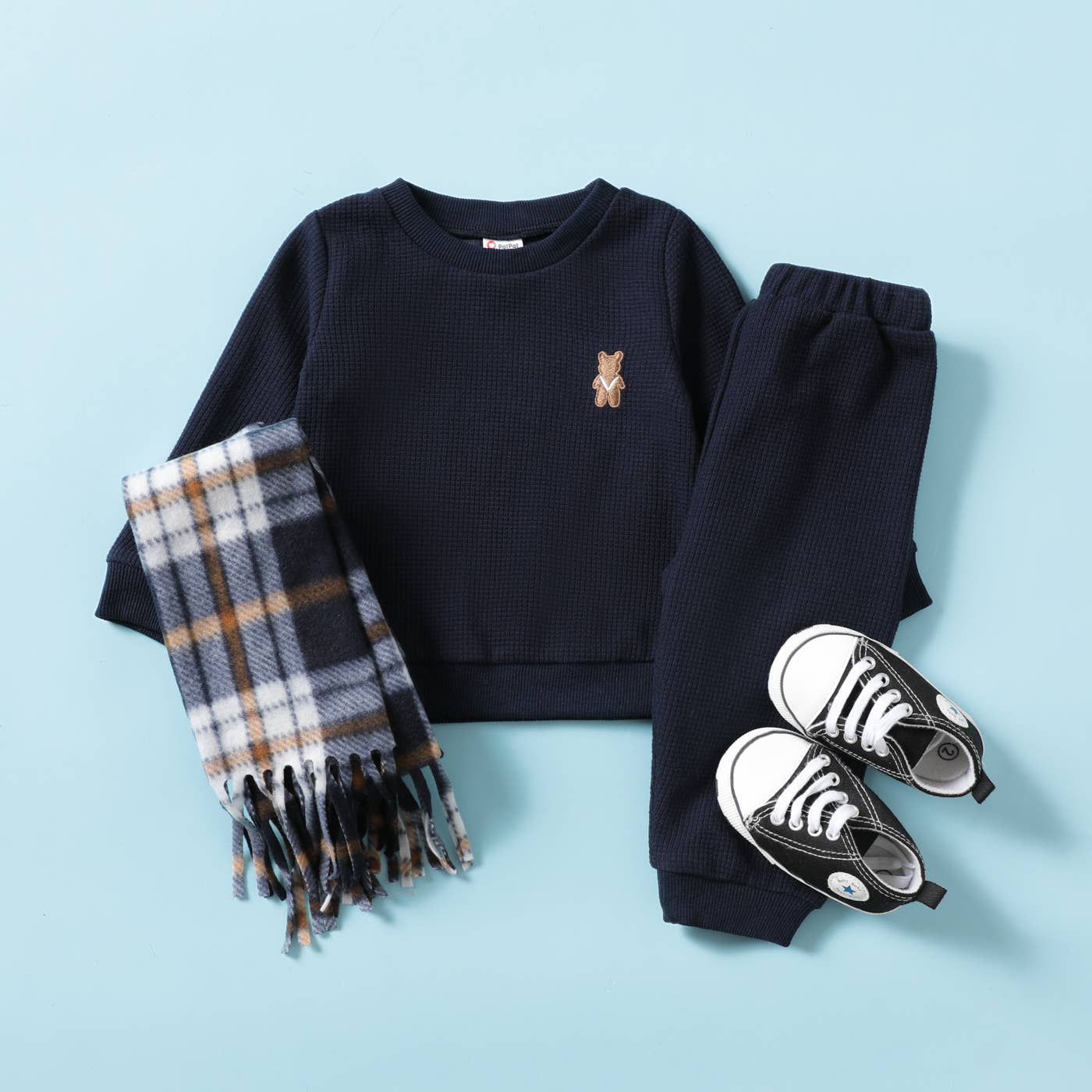 PatPat - 2-Piece Baby/Toddler Unisex Basic Sweatshirt & Pants: Royal Blue / 6-9 Months