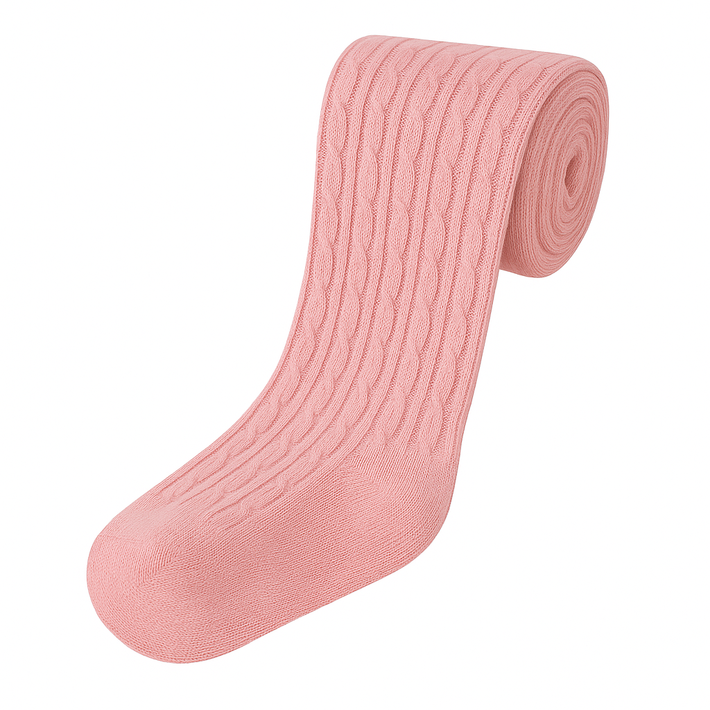 WOOTIE - Cotton Cable Winter Tights: Gray