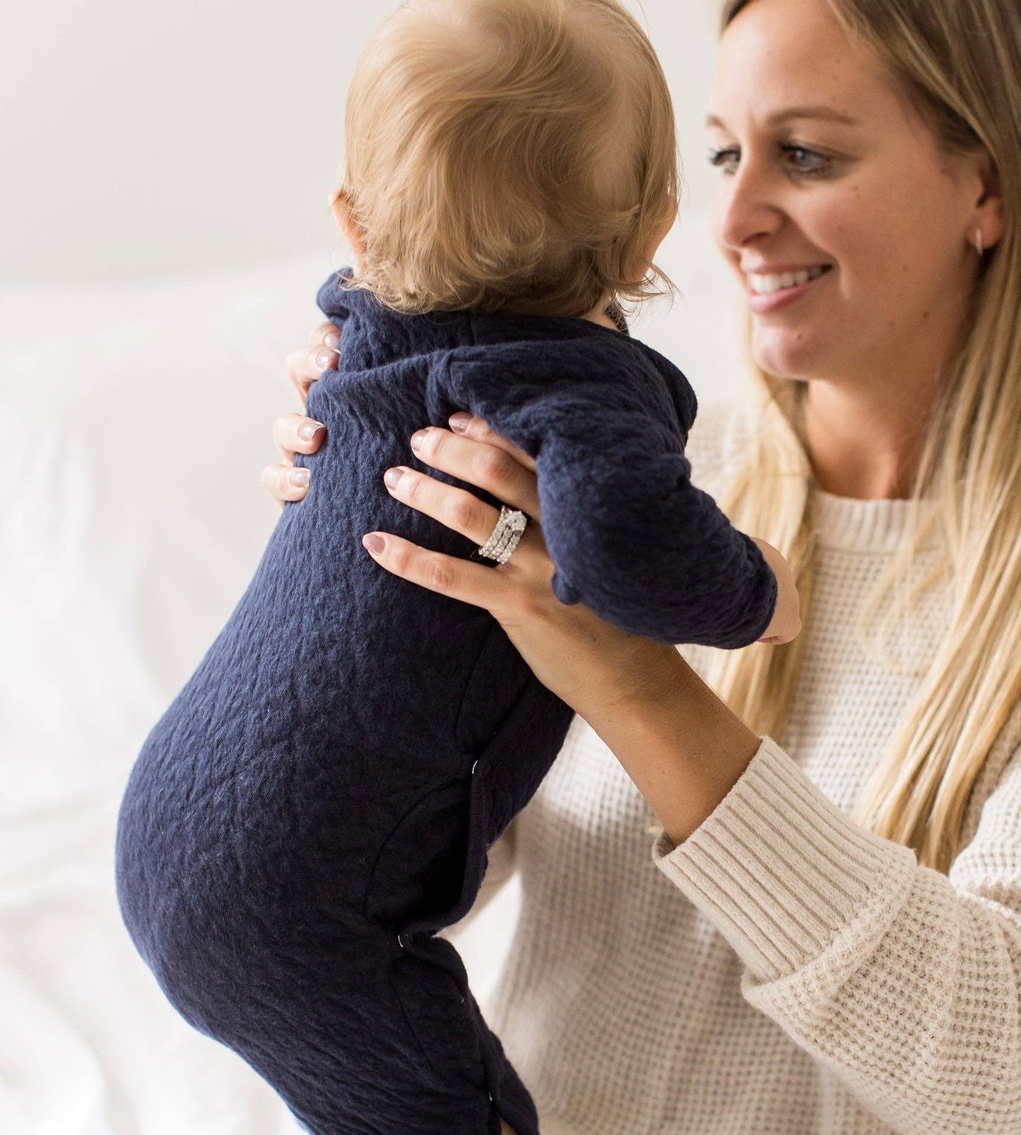 Burt's Bees Baby - Organic Cotton Quilted Bee Wrap-Front Baby Jumpsuit - Midnight: Midnight / 12 Months