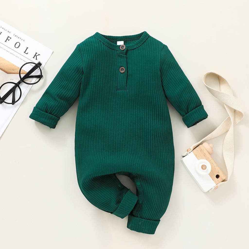 PatPat - Baby Boy / Girl Cotton Knitted Style  Cardigan Jumpsuit: Green / 6-9 Months