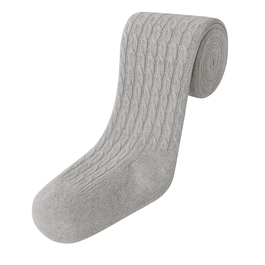 WOOTIE - Cotton Cable Winter Tights: White