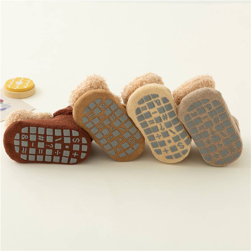 PatPat - Baby Toddler Cute Doll Terry Thick Non-slip Socks: Apricot / 12-24 Month