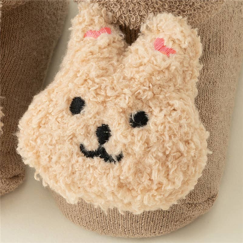 PatPat - Baby Toddler Cute Doll Terry Thick Non-slip Socks: Apricot / 12-24 Month