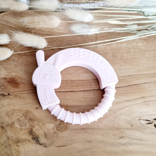 Silicone rabbit teether - Light Pink
