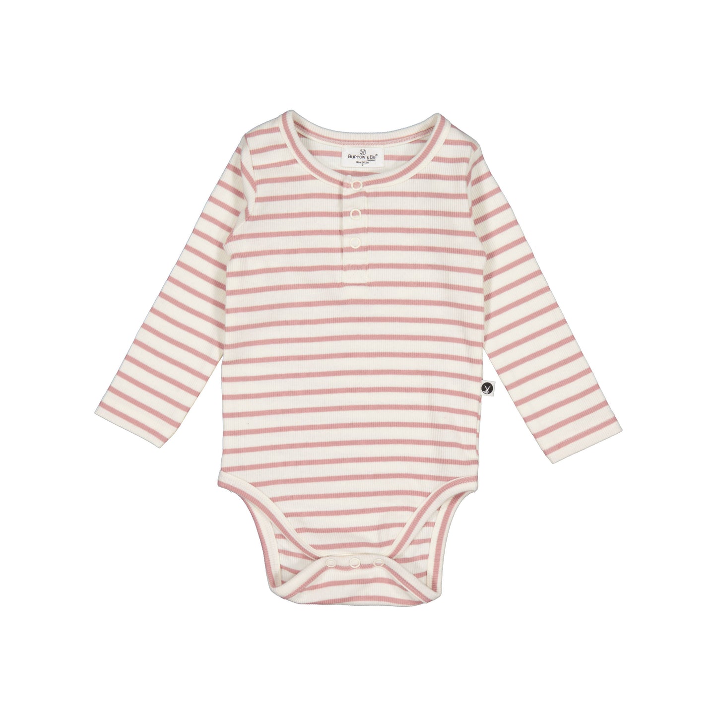 Rib Henley Set - Dusty Rose Stripe