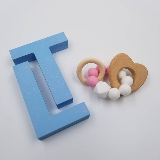 Baby Teether Toy Heart Rattle