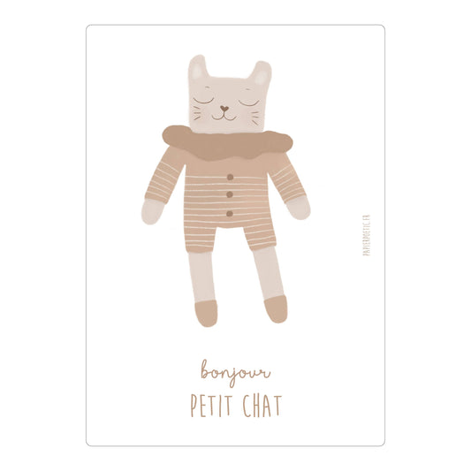 Striped “Doudou Cat” Card