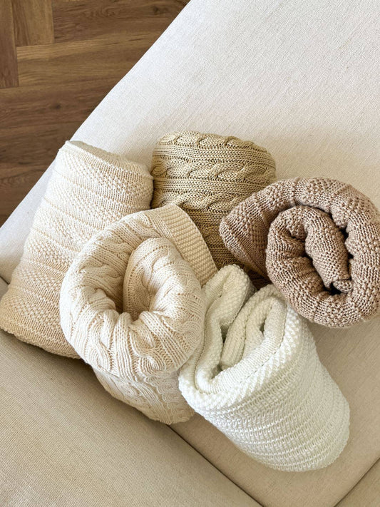 Baby blanket Knitted 100% Cotton