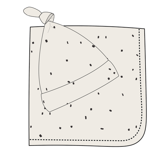 Organic Swaddle Blanket & Hat - Pixie Dots