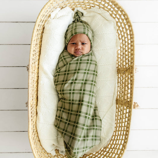 Organic Swaddle Blanket & Hat