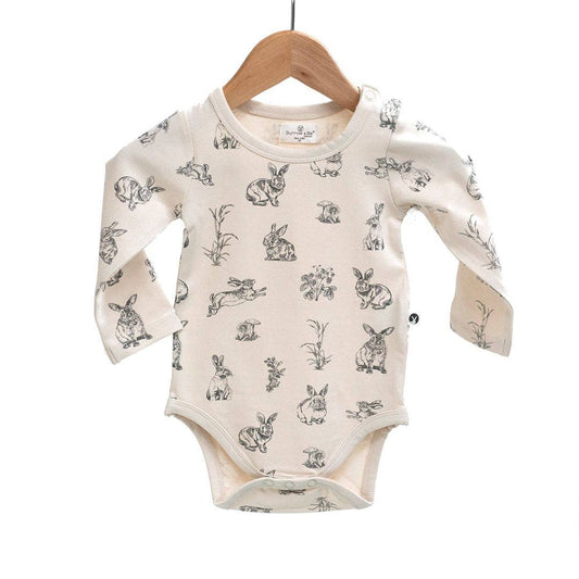 Essentials long sleeve onesie - Almond Burrowers