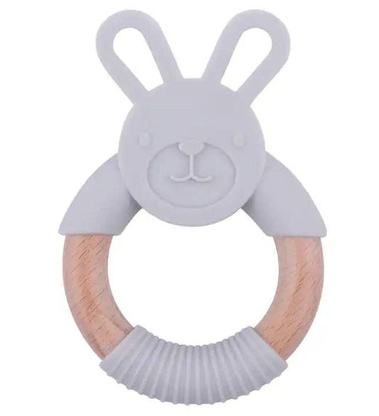 Baby Wood & Silicone Teether | Bunny