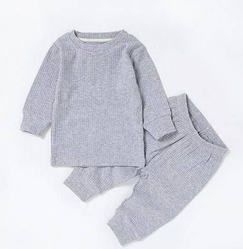 Long Sleeve Organic Cotton Ribbed 2-Piece Set