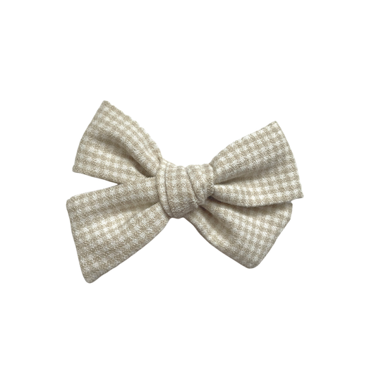 Sand Gingham Bow