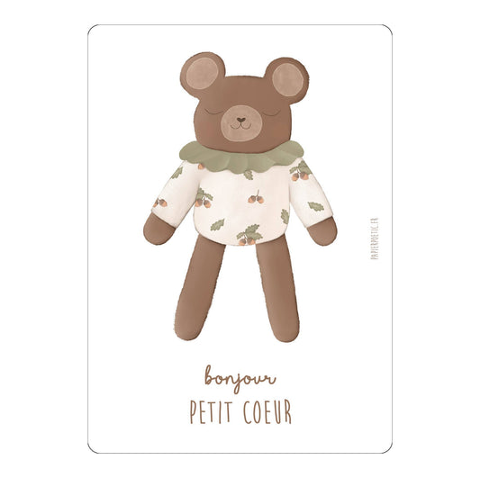 Autumn “Doudou bear” card
