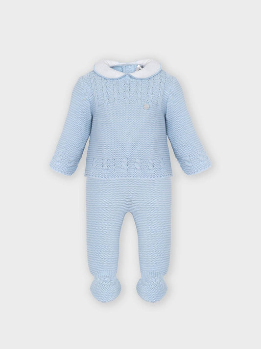 Peter pan collar knitted set